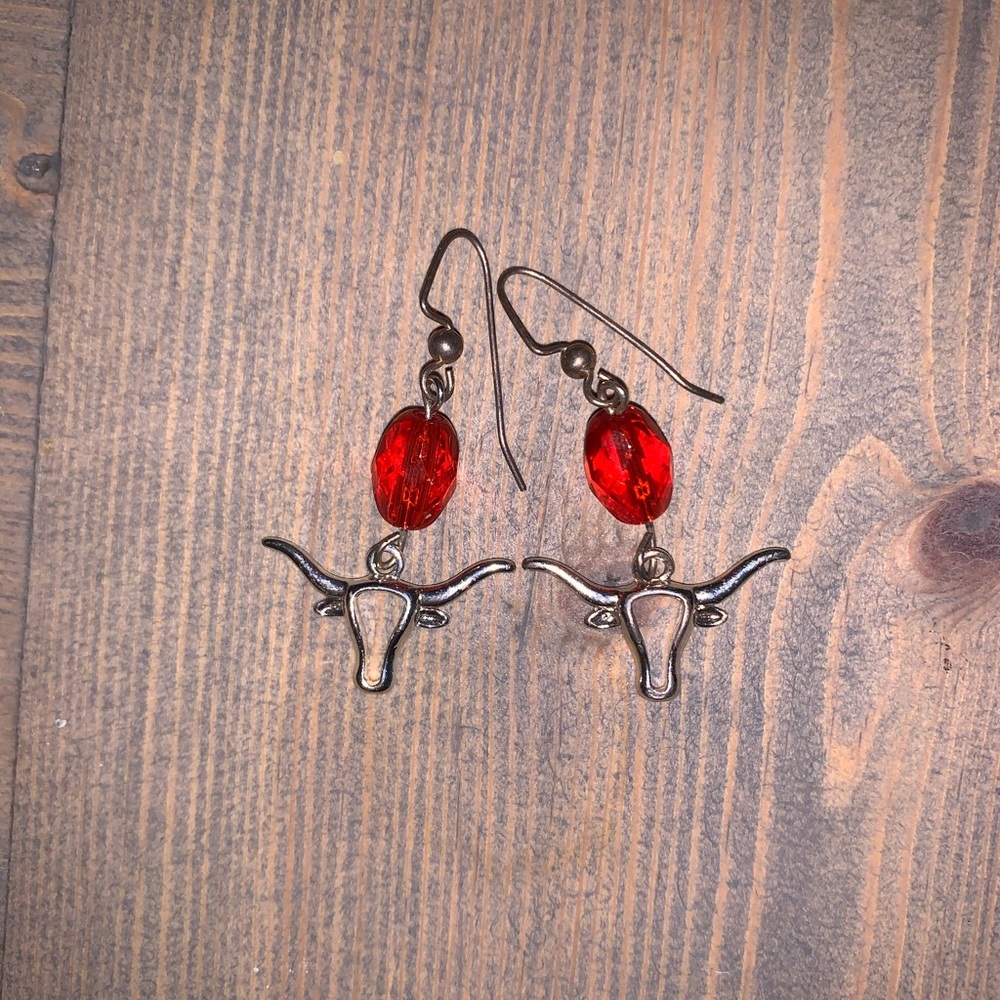 Longhorn drop earrings